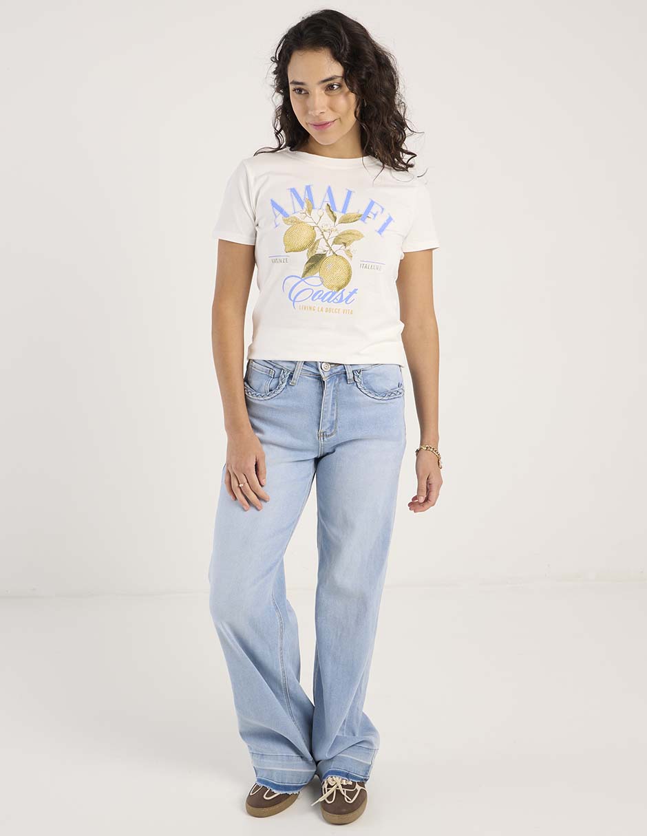 Jeans flare amplio para mujer 1