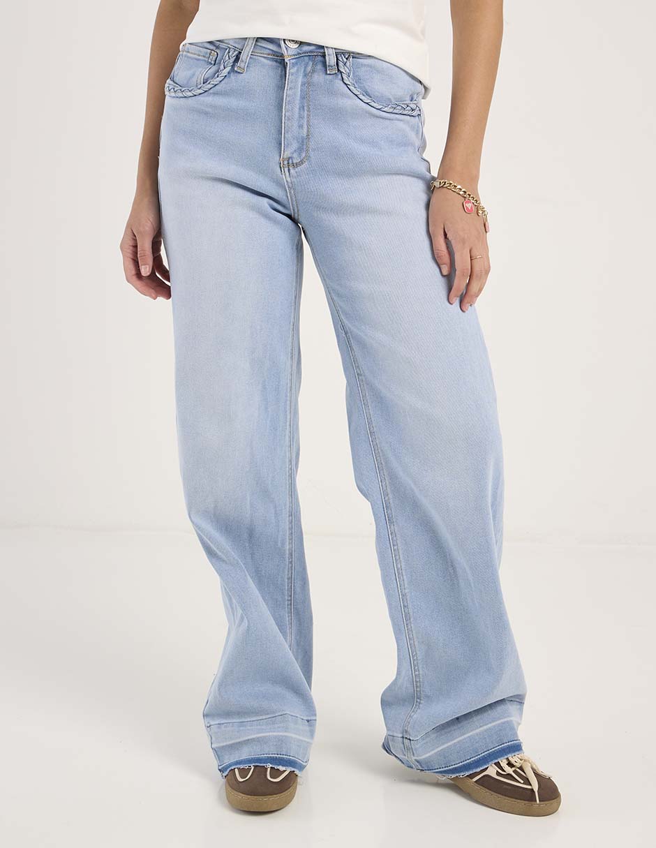 Jeans flare amplio para mujer 7