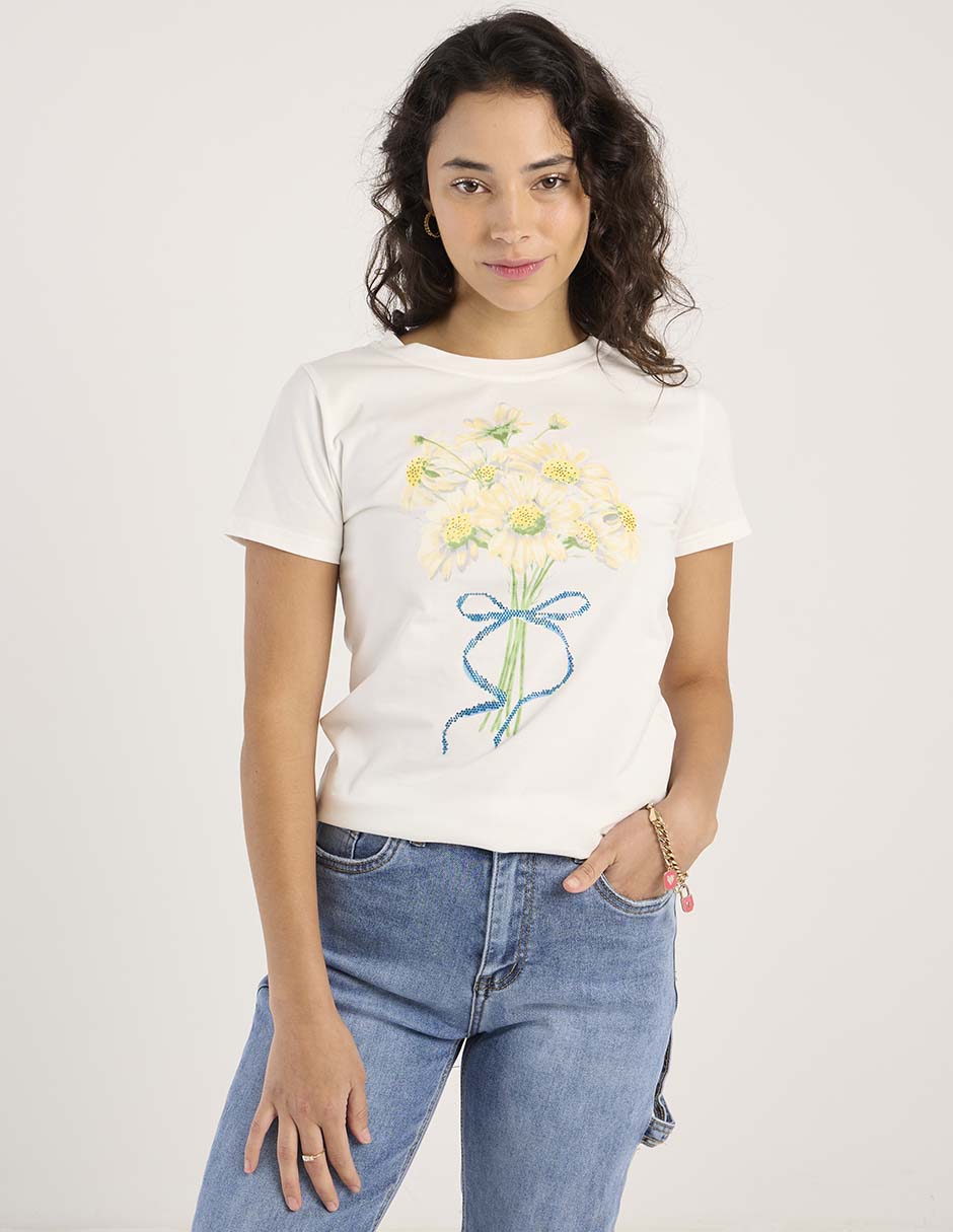 Playera manga corta Biography cuello redondo para mujer
