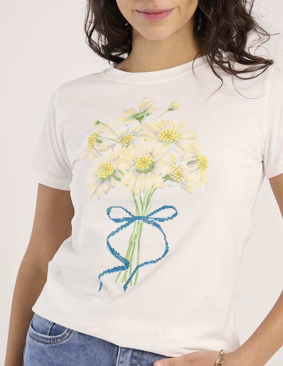 Playera manga corta Biography cuello redondo para mujer