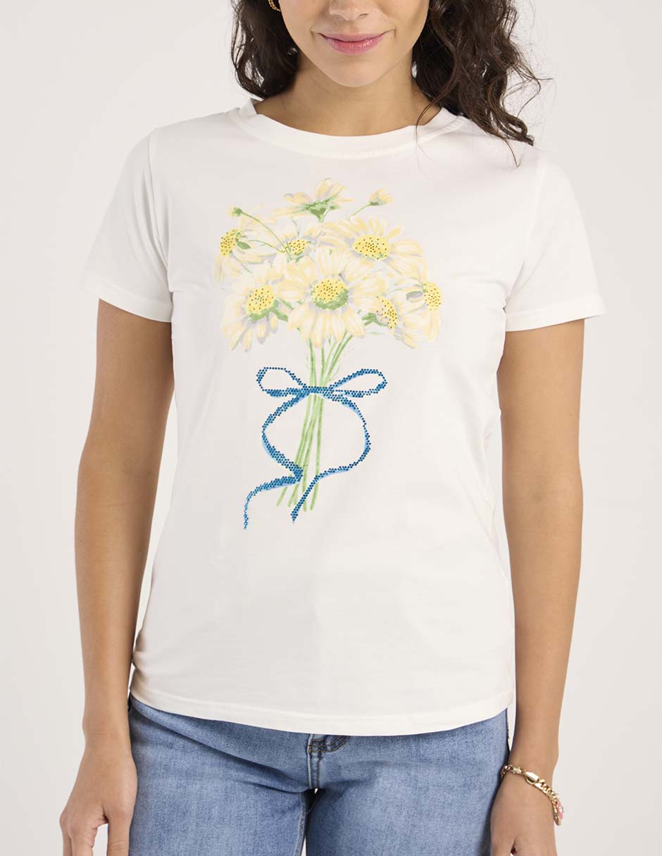 Playera manga corta Biography cuello redondo para mujer