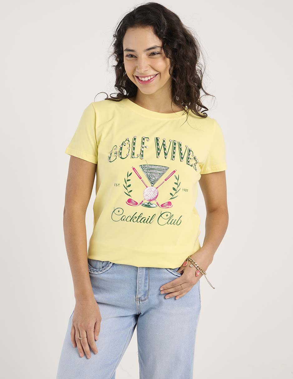 Playera manga corta playera cuello redondo para mujer 8