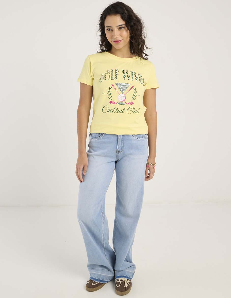 Playera manga corta playera cuello redondo para mujer 9
