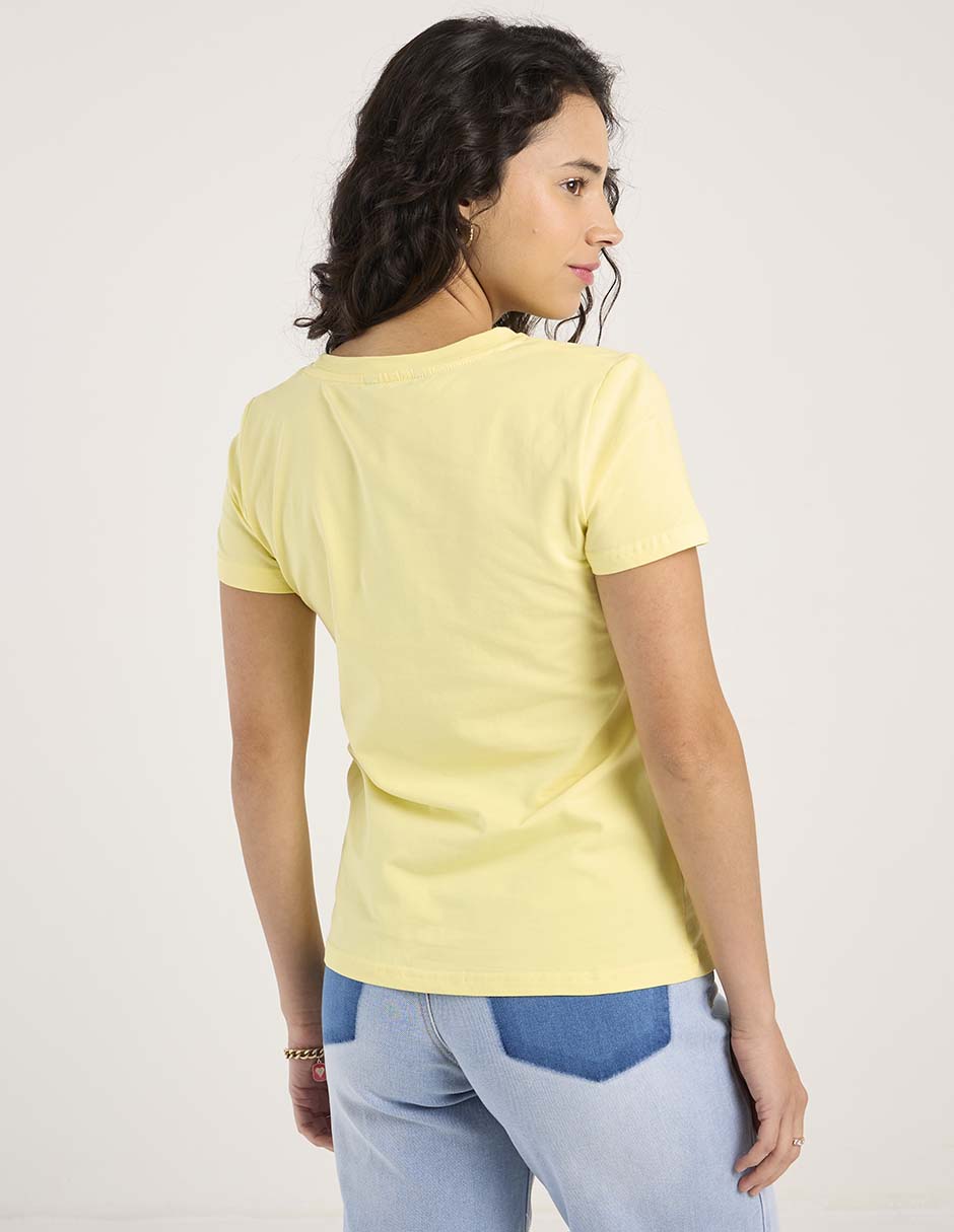 Playera manga corta playera cuello redondo para mujer 12