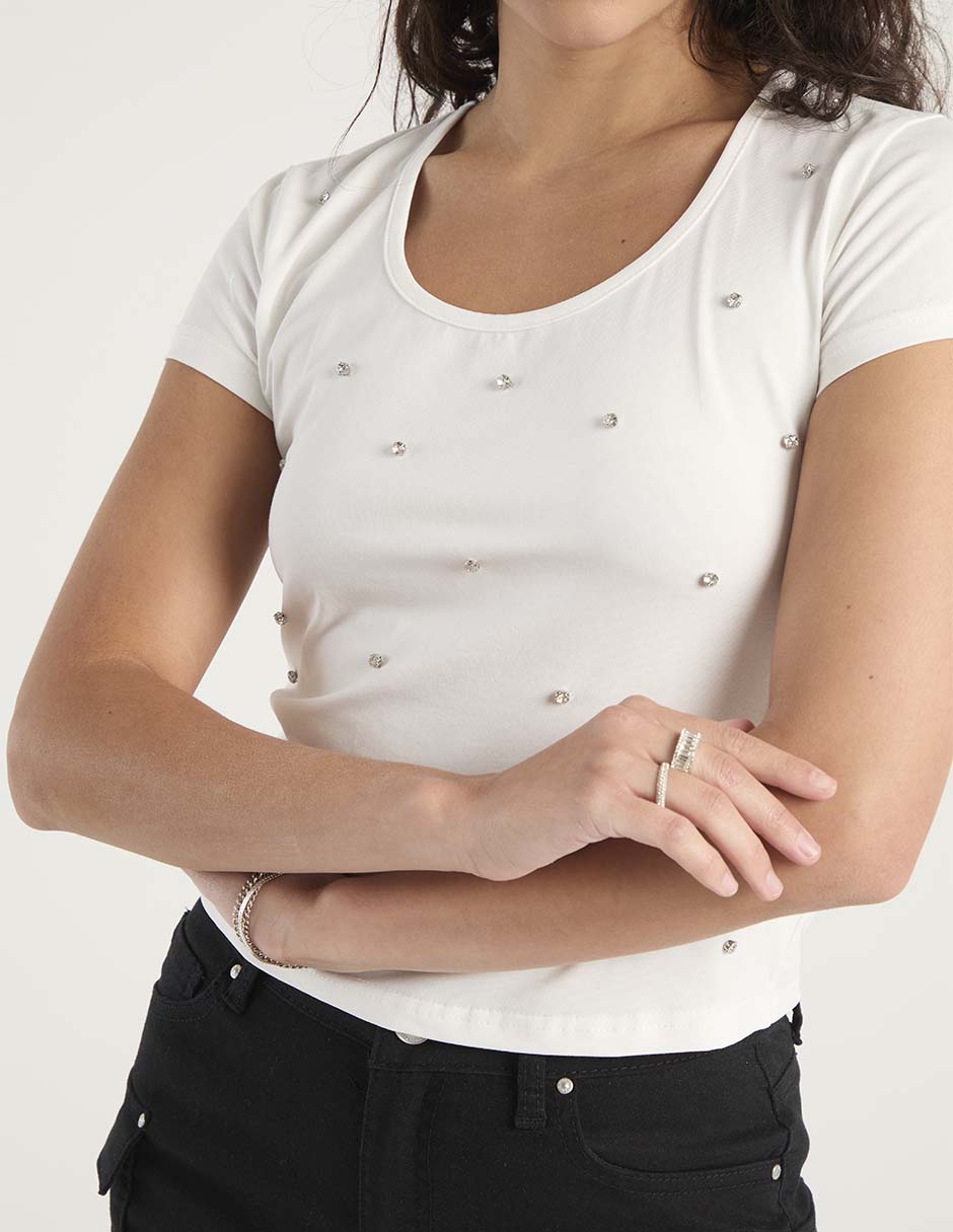 Playera manga corta cuello redondo para mujer 9