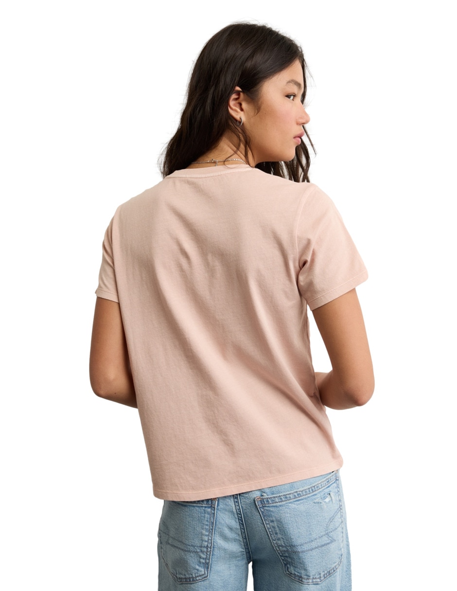 Playera manga corta cuello redondo mujer