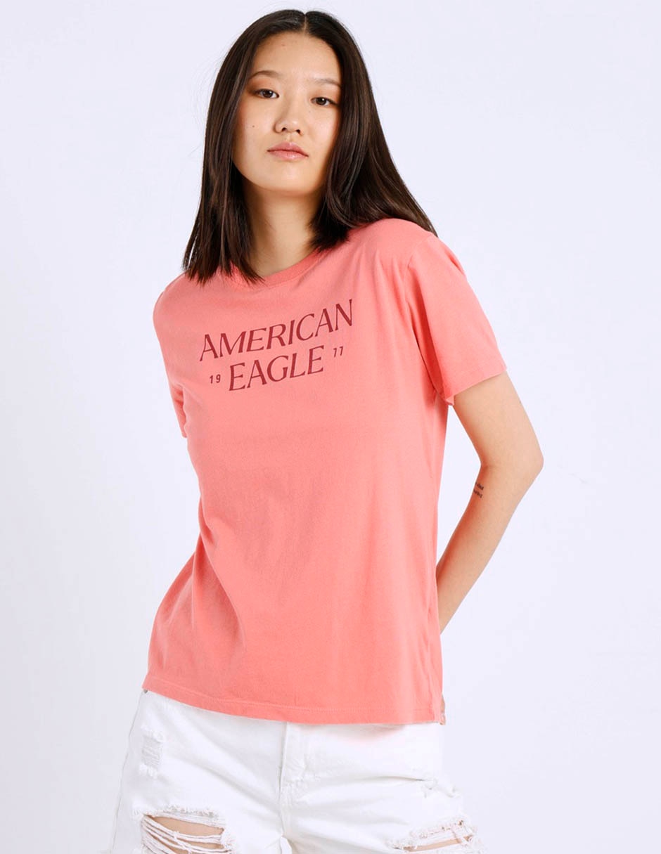 Playera manga corta american eagle cuello redondo para mujer