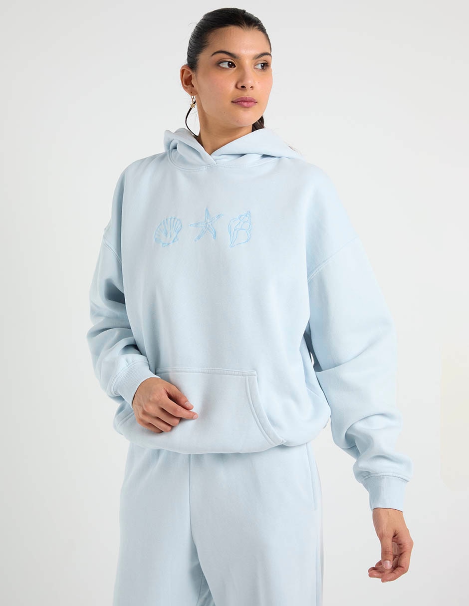 Sudadera con capucha y bolsa para mujer