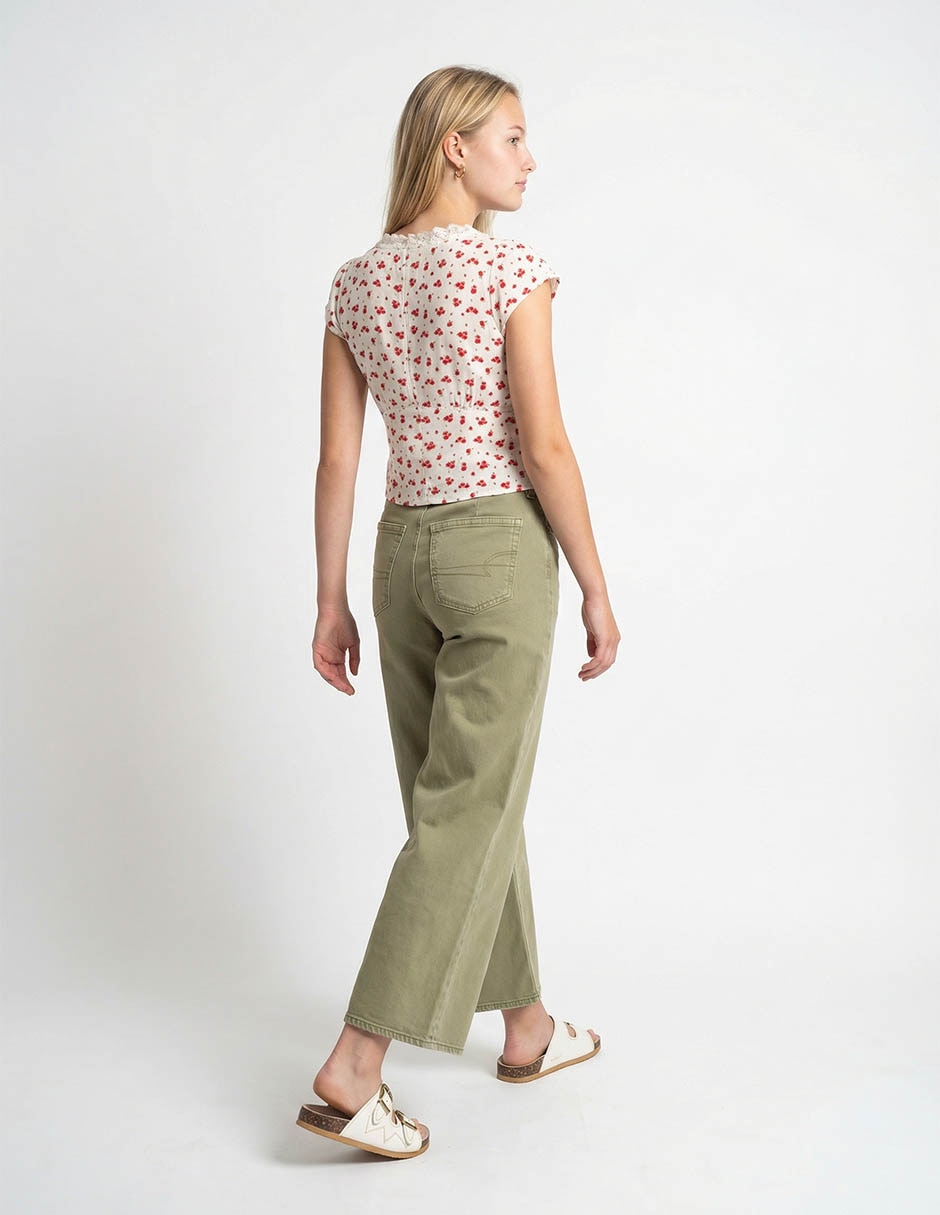 Jeans wide leg cintura media American Eagle para mujer
