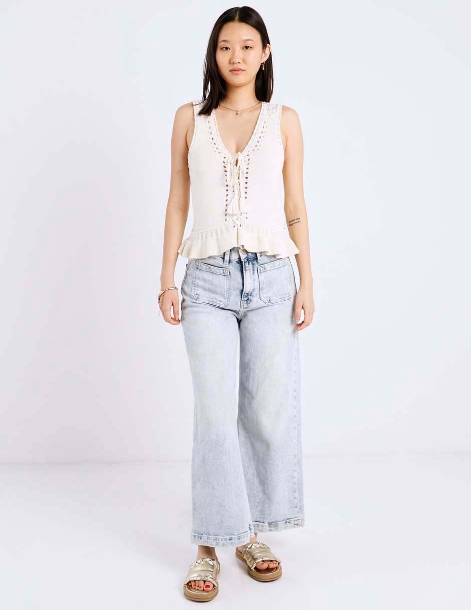 Top American Eagle cuello con escote v tirante sin tirantes