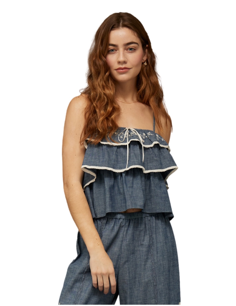 Top American Eagle escote cuadrado tirante ajustable