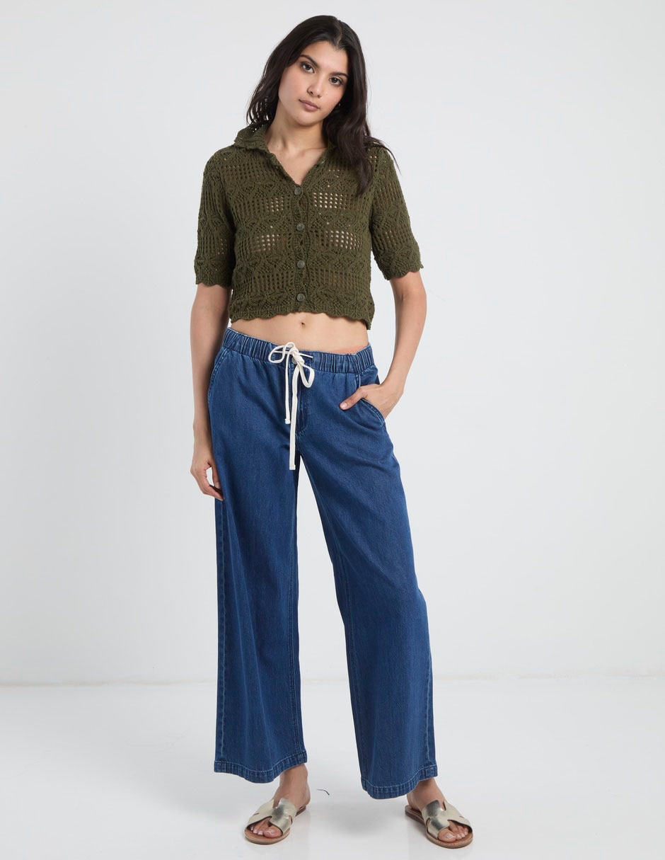 Jeans wide leg fashion para mujer 5