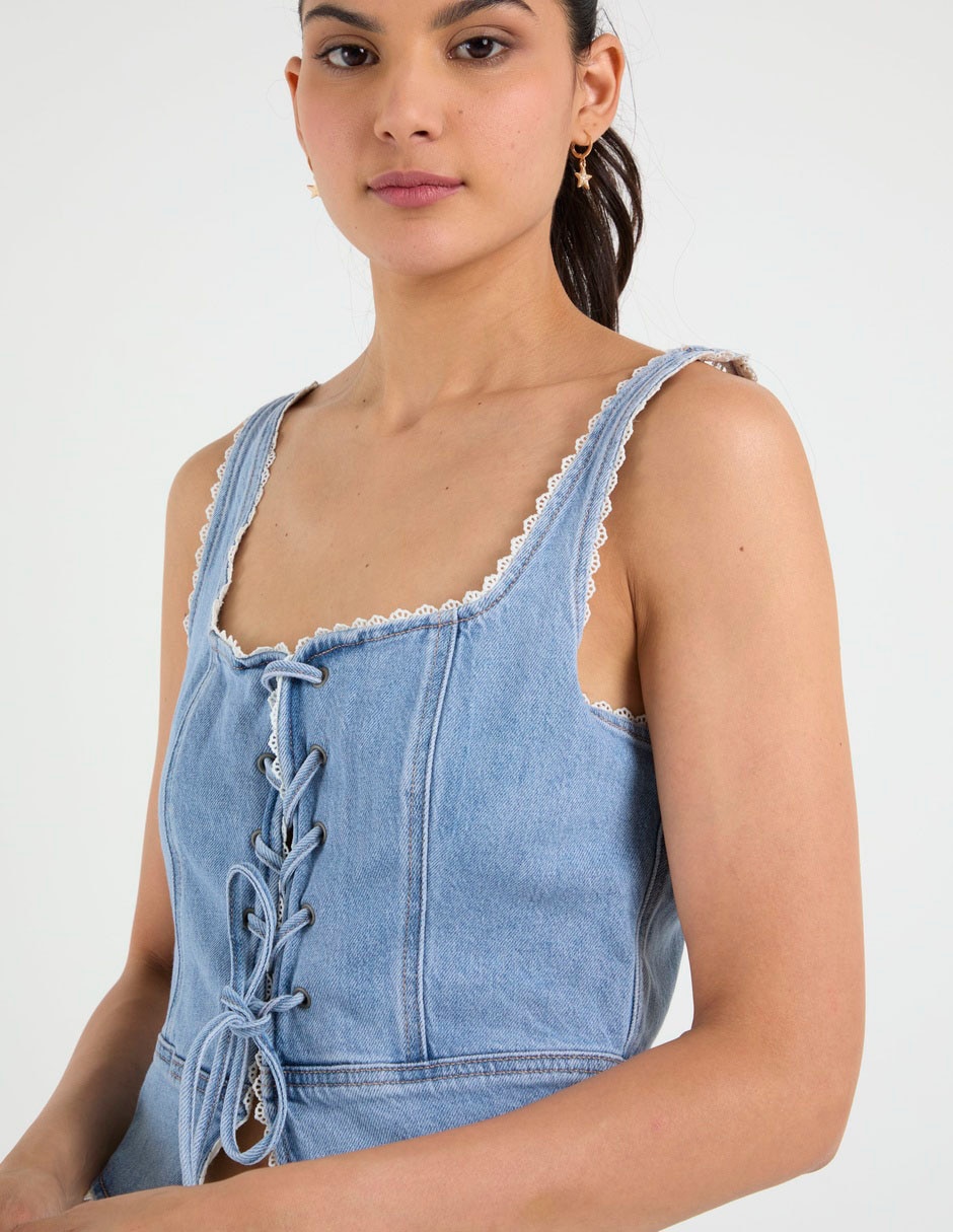 Top American Eagle Cuello (Si Aplica) Con Escote Escote (Si Aplica) Cuadrado Tirante (Si Aplica) Clásico