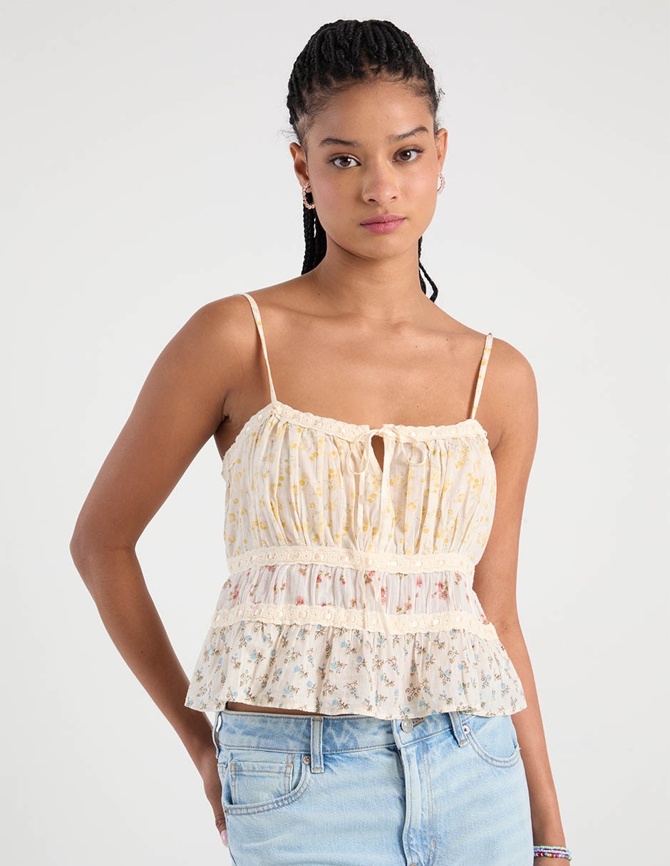 Top American Eagle escote cuadrado tirante ajustable