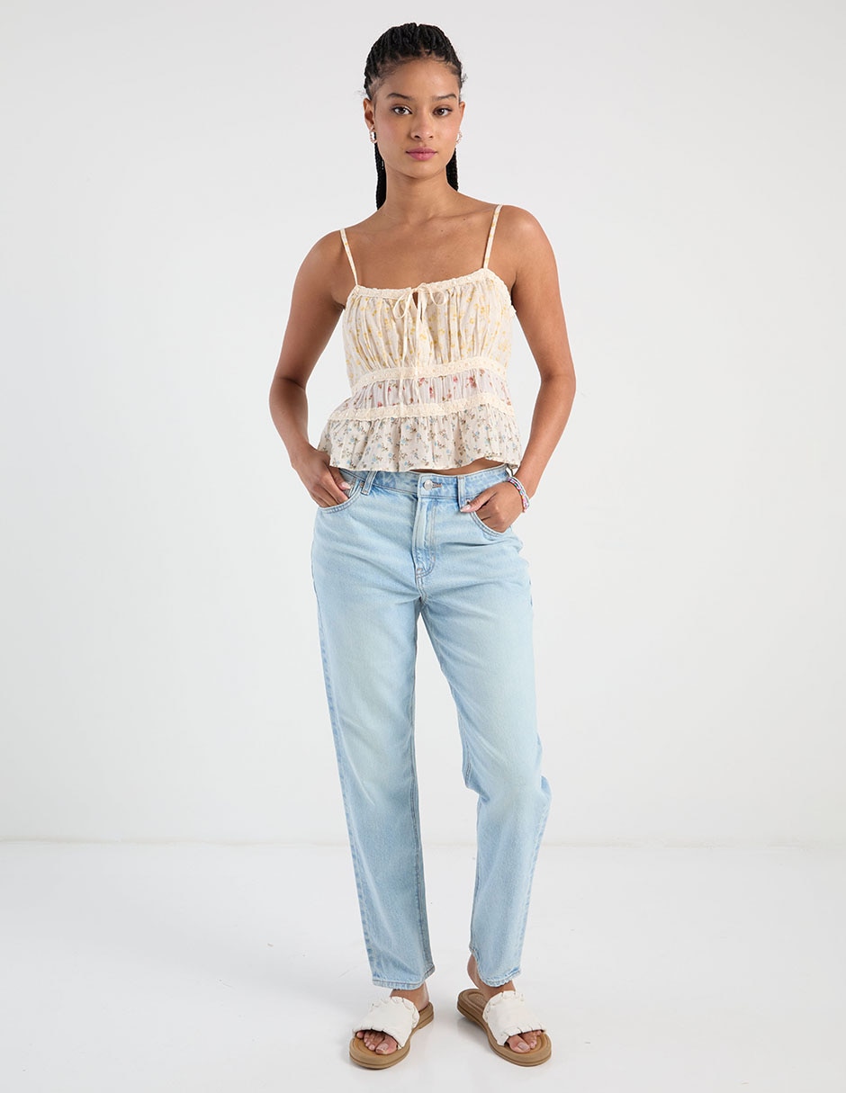 Top American Eagle escote cuadrado tirante ajustable