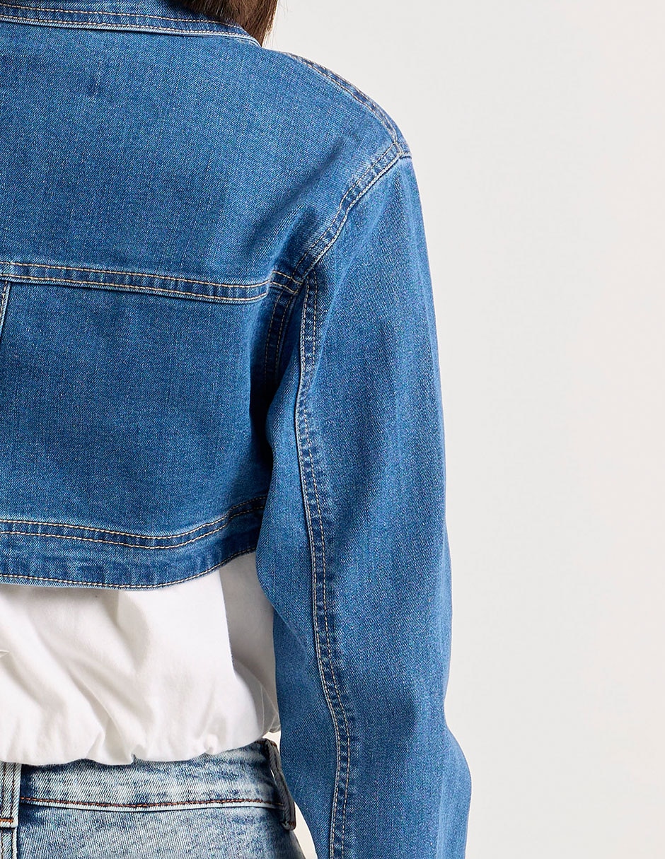 Chamarra denim Coffee Bean de mezclilla para mujer