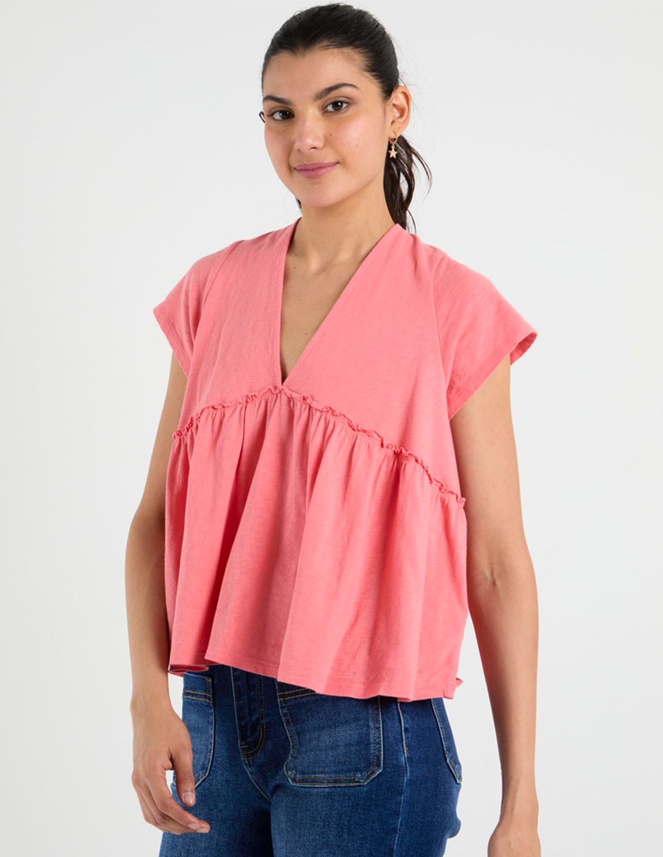 Blusa manga corta para mujer
