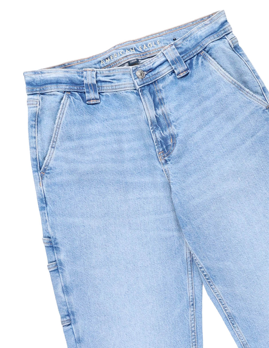 Jeans amplio cintura media para mujer 10