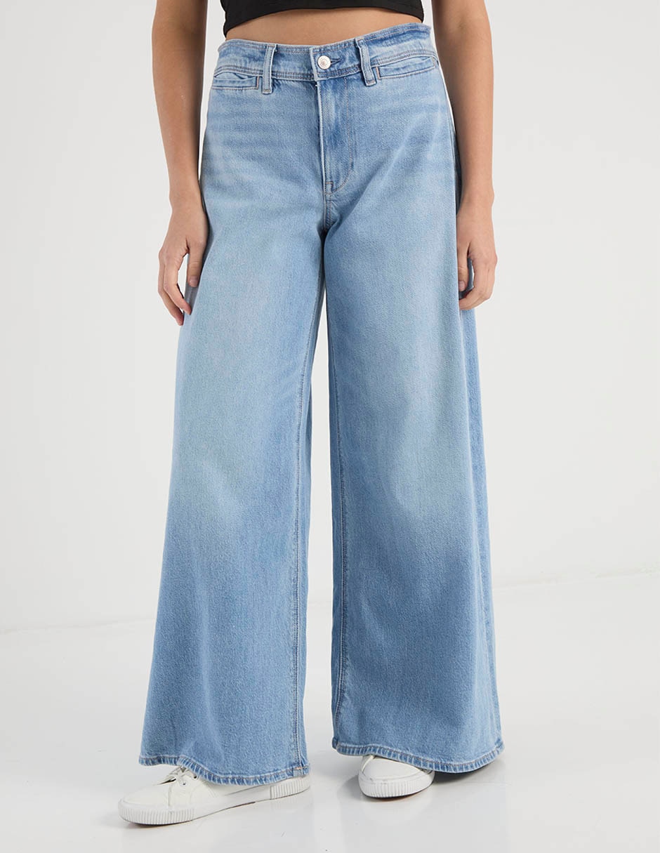Jeans wide leg cintura media American Eagle para mujer