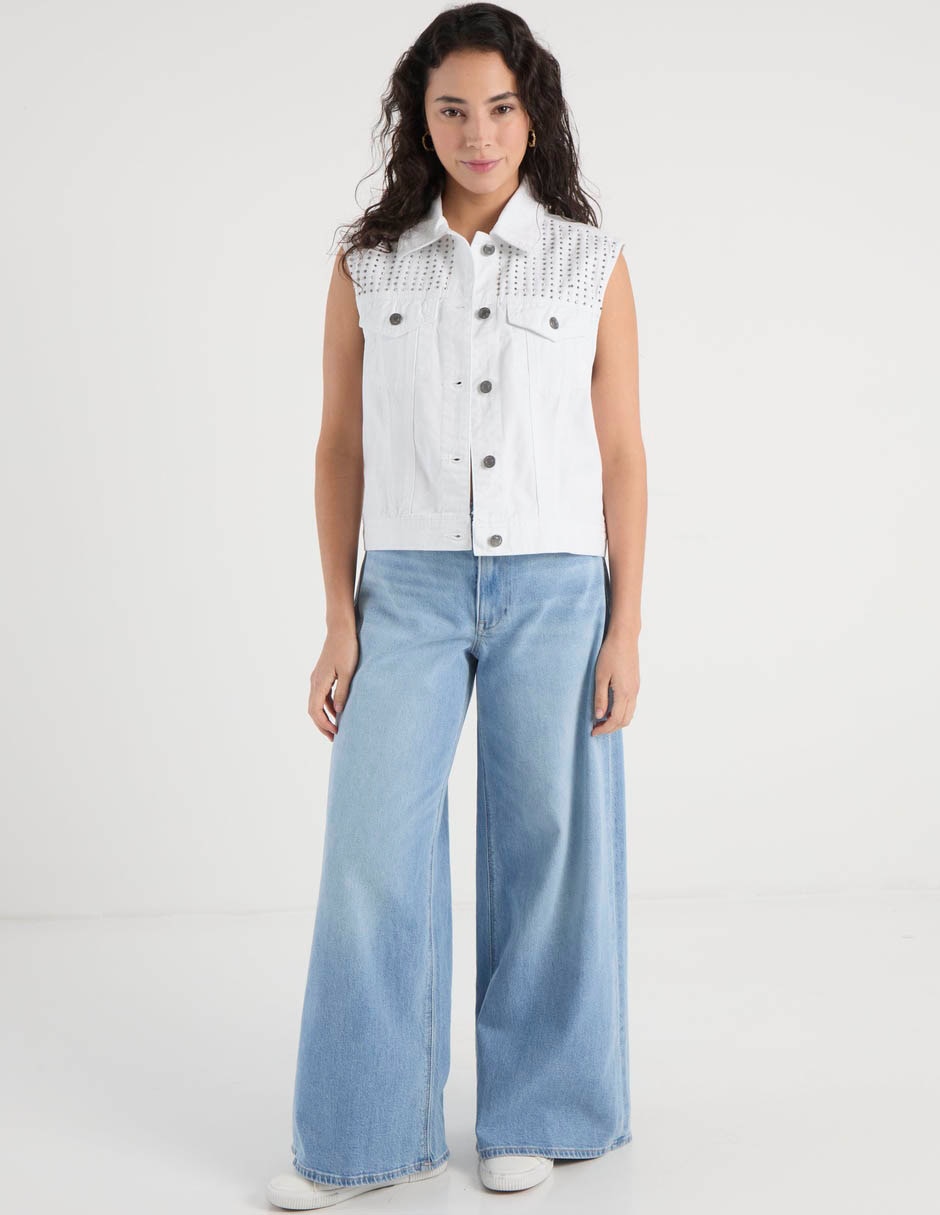 Jeans wide leg cintura media American Eagle para mujer