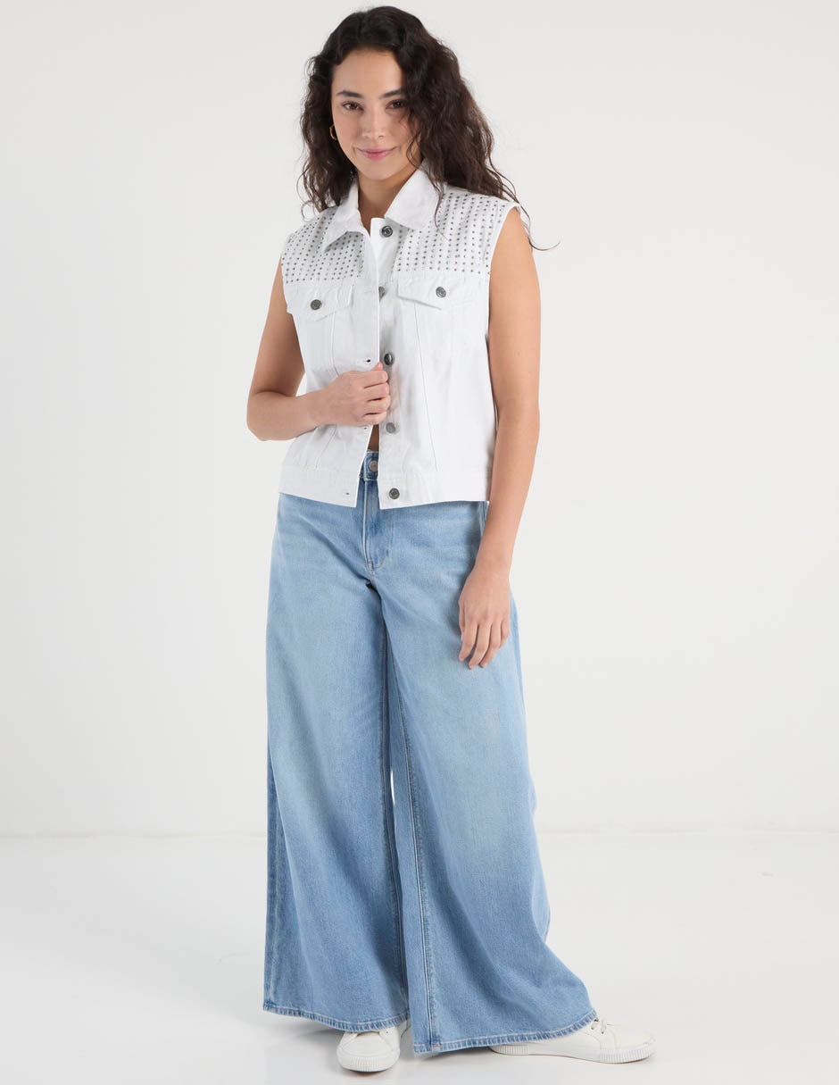 Jeans wide leg cintura media American Eagle para mujer