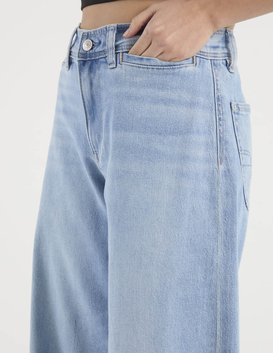 Jeans wide leg cintura media American Eagle para mujer