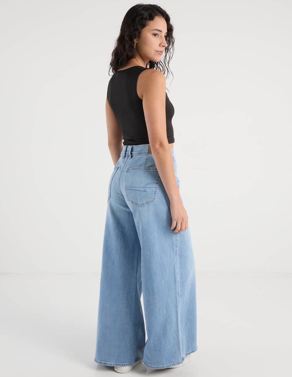 Jeans wide leg cintura media American Eagle para mujer