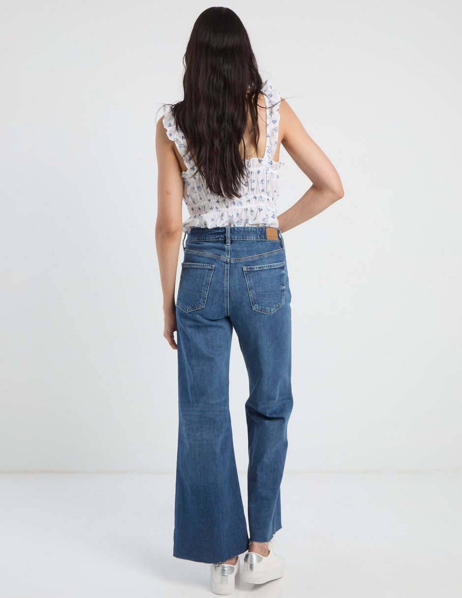 Jeans regular flare american eagle flare corte cintura para mujer