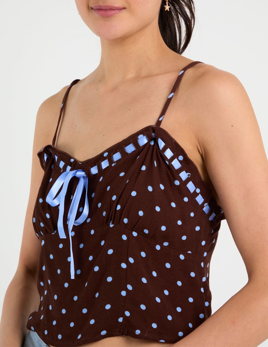 Top american eagle escote corazón tirante delgado