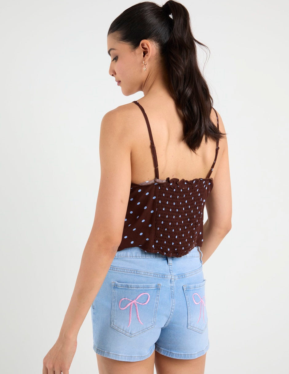 Top american eagle escote corazón tirante delgado