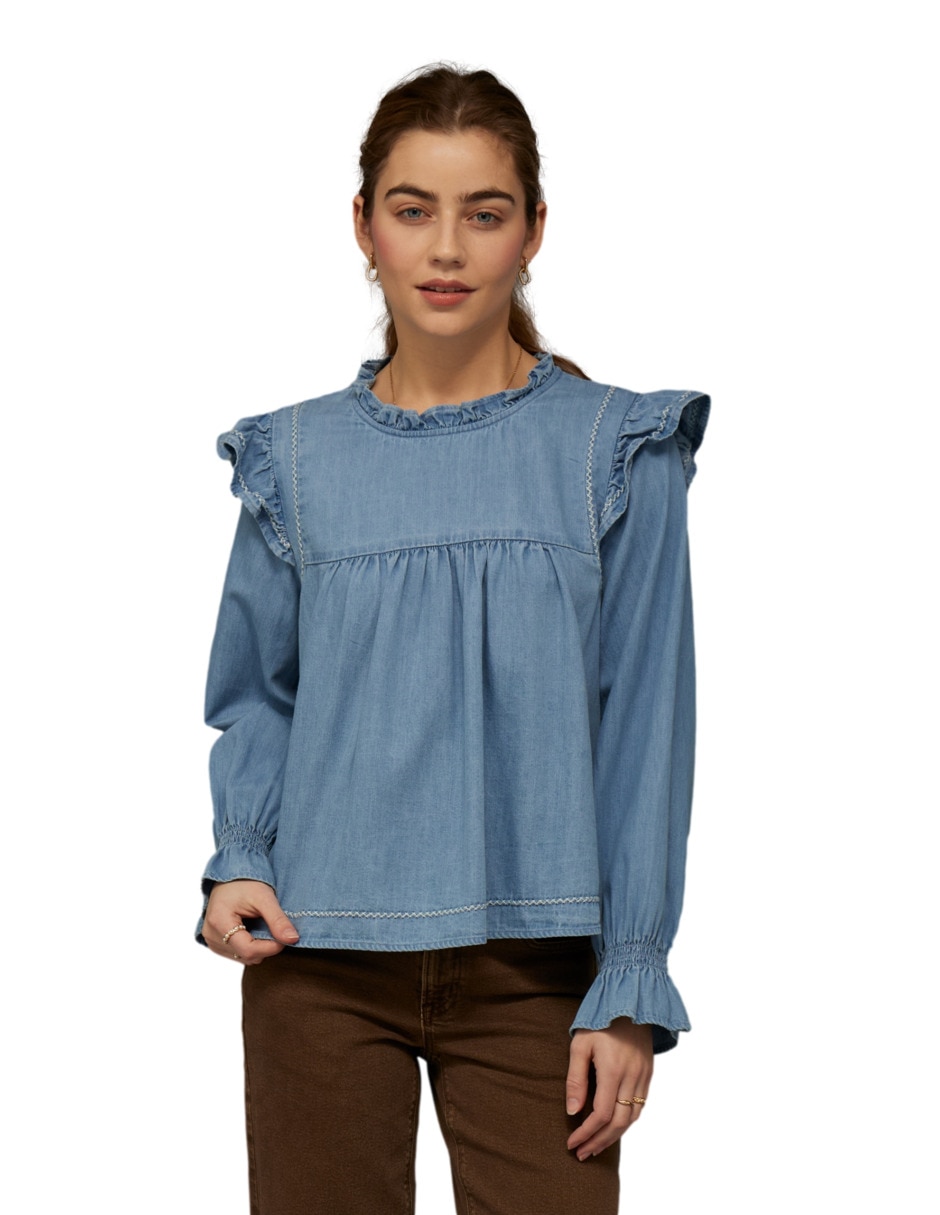 Blusa American Eagle manga larga para mujer