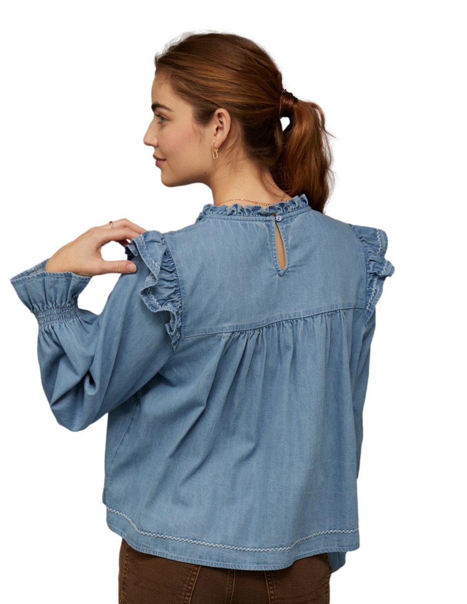 Blusa American Eagle manga larga para mujer