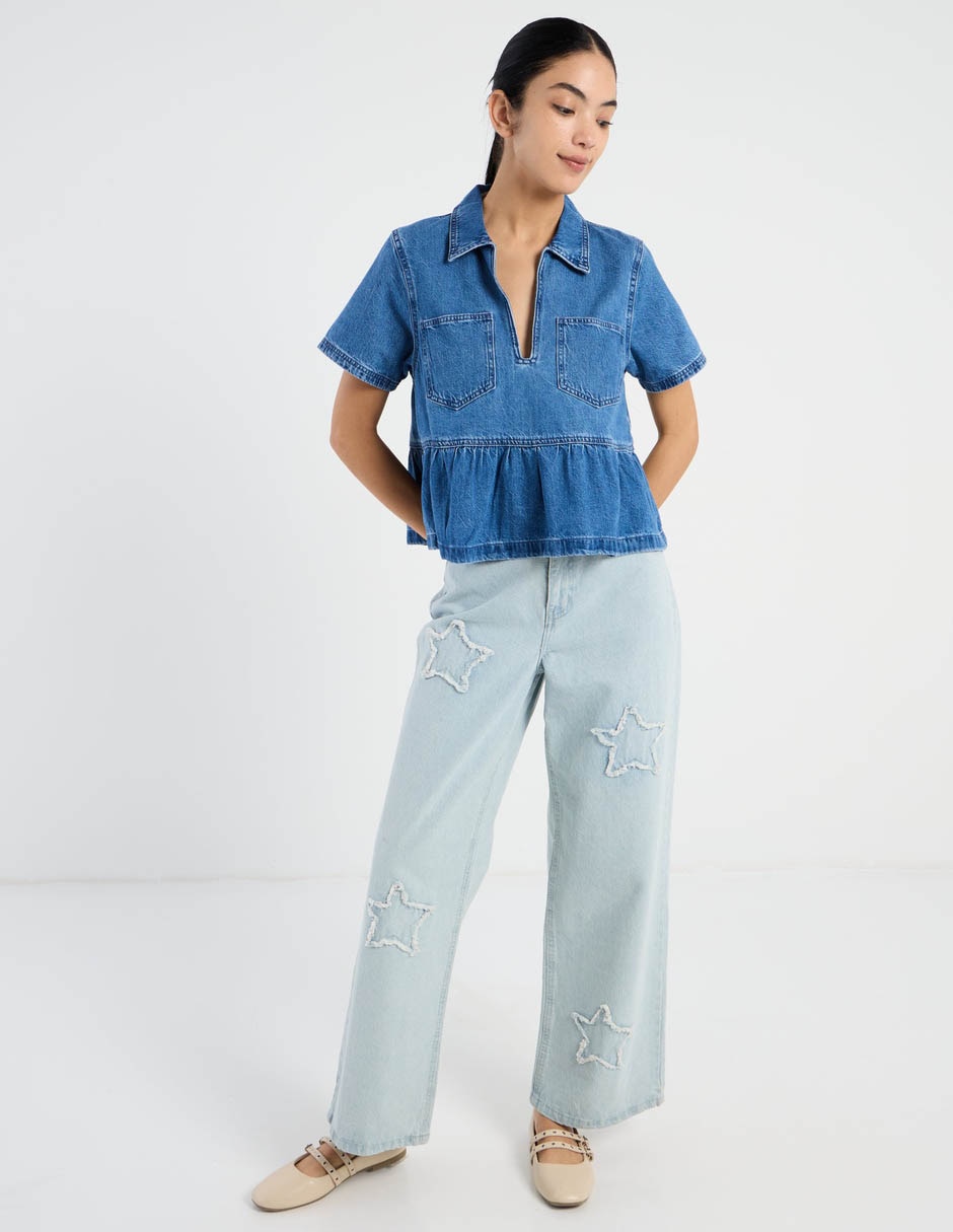 Blusa American Eagle manga corta para mujer