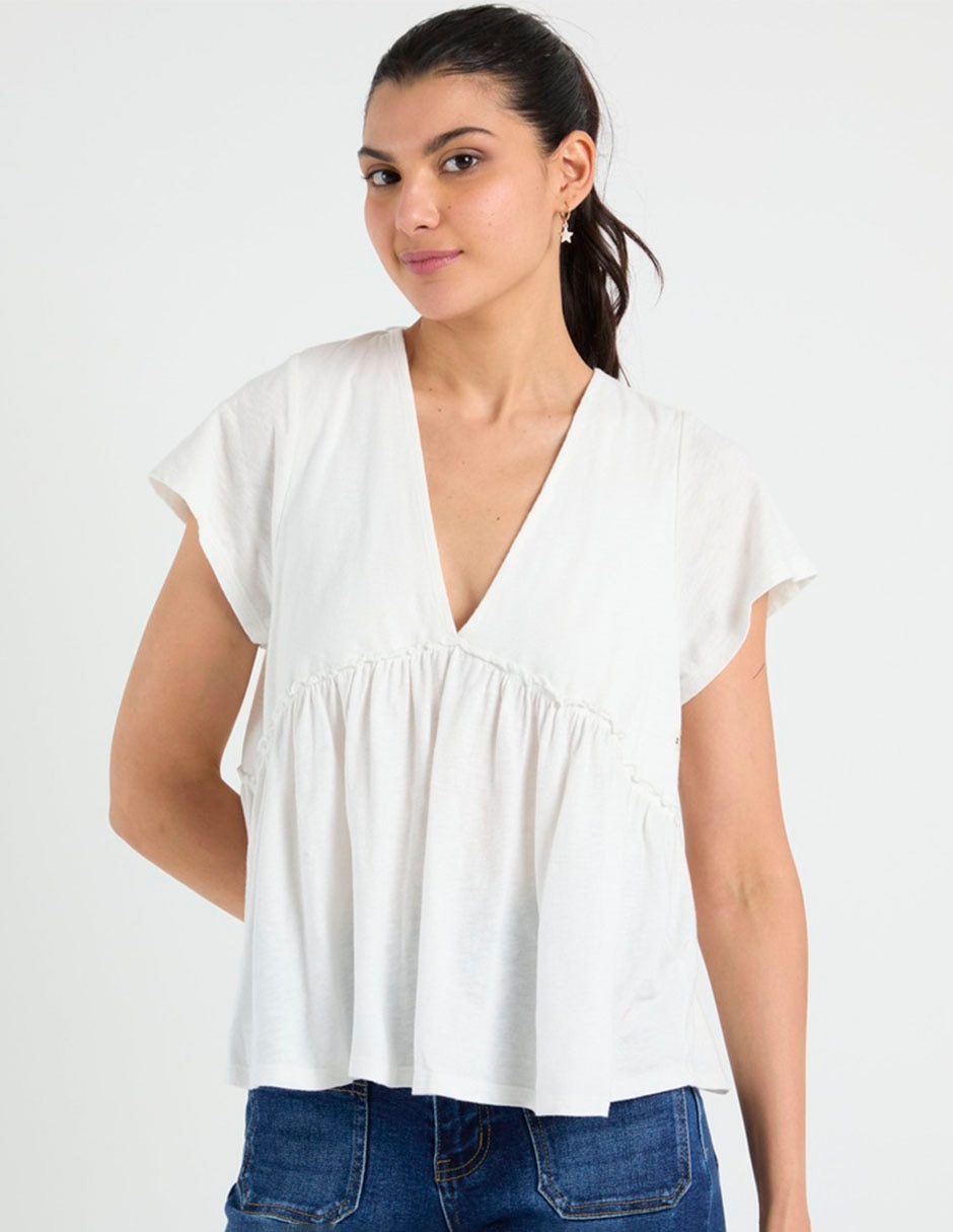 Blusa manga corta para mujer