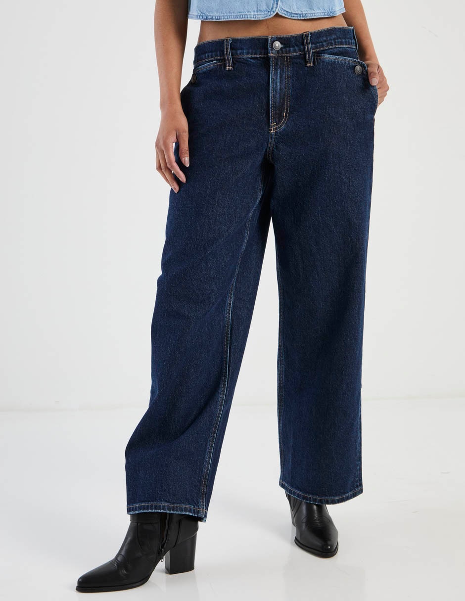 Jeans amplio cintura para mujer 2