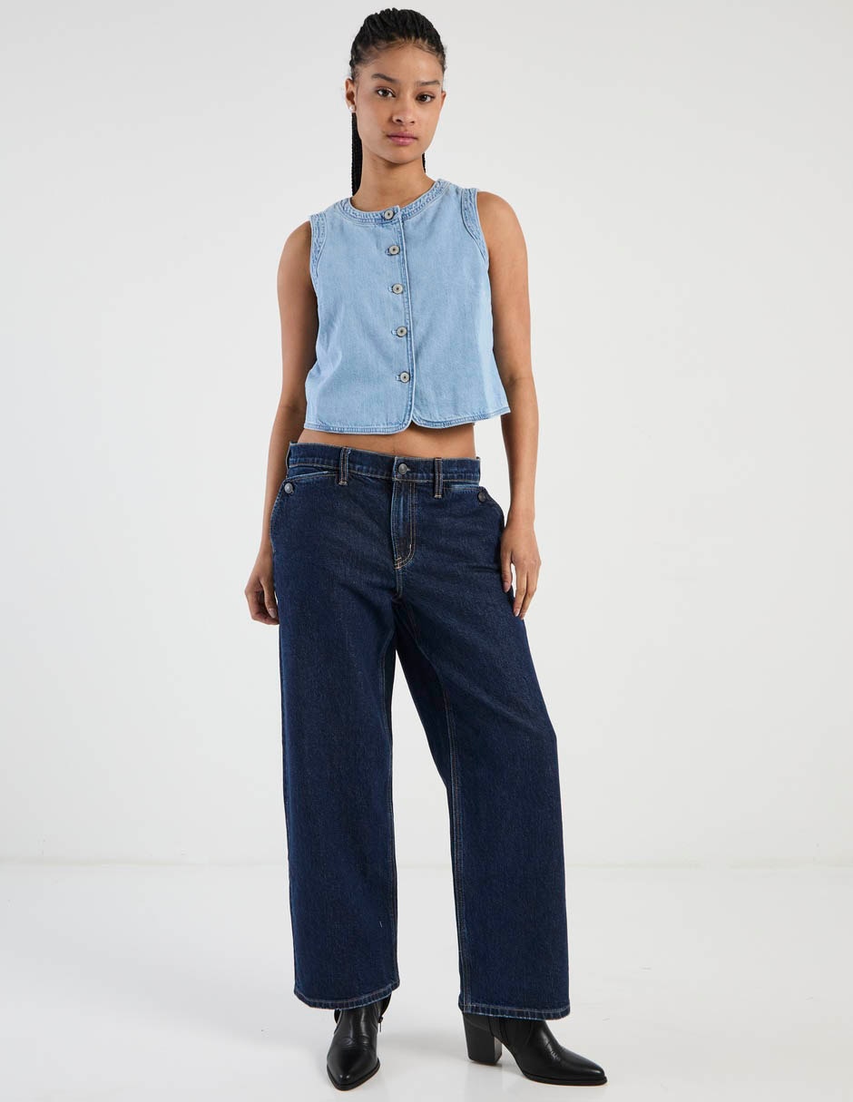 Jeans amplio cintura para mujer 3