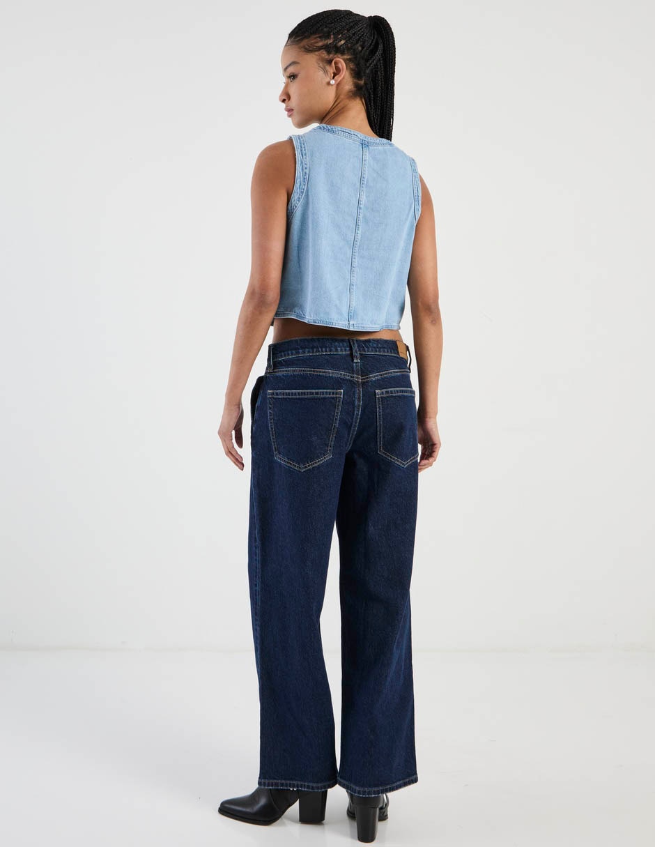 Jeans amplio cintura para mujer 6