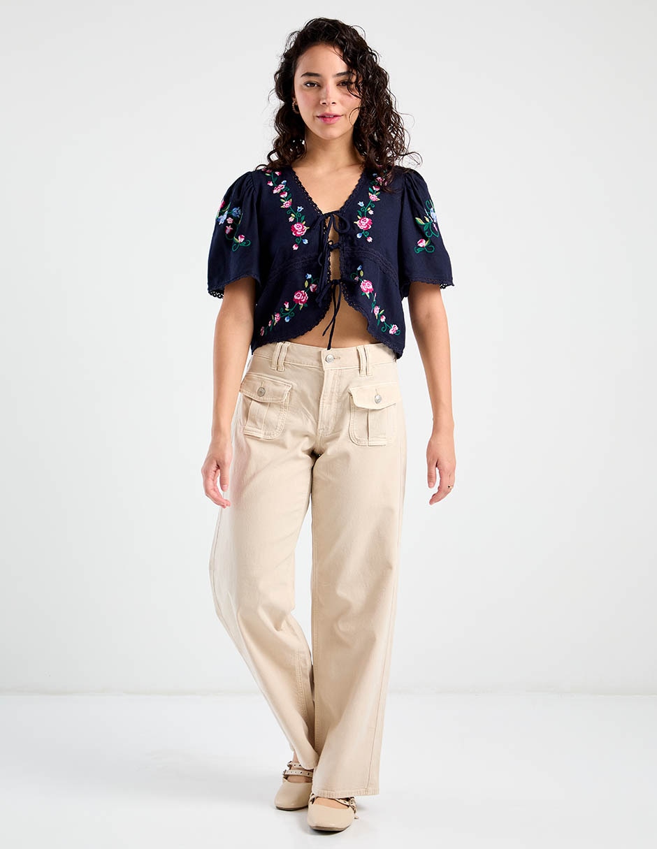 Pantalón flare American Eagle relaxed para mujer