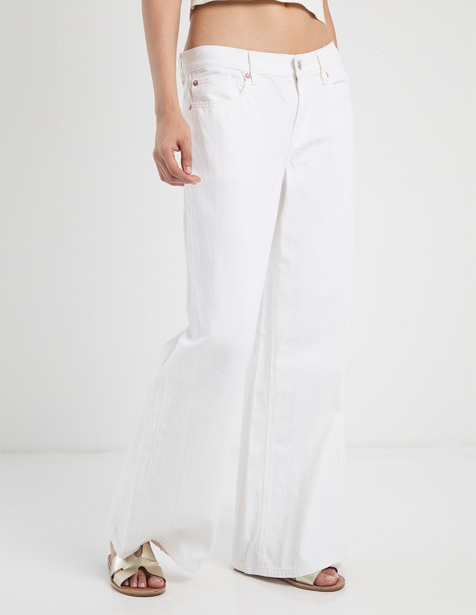 Jeans regular wide leg american eagle fashion corte cintura para mujer