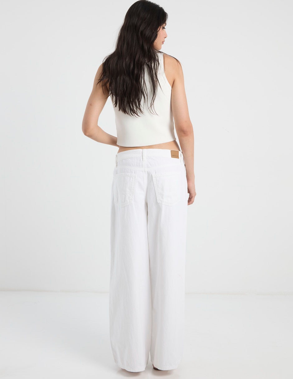 Jeans regular wide leg american eagle fashion corte cintura para mujer