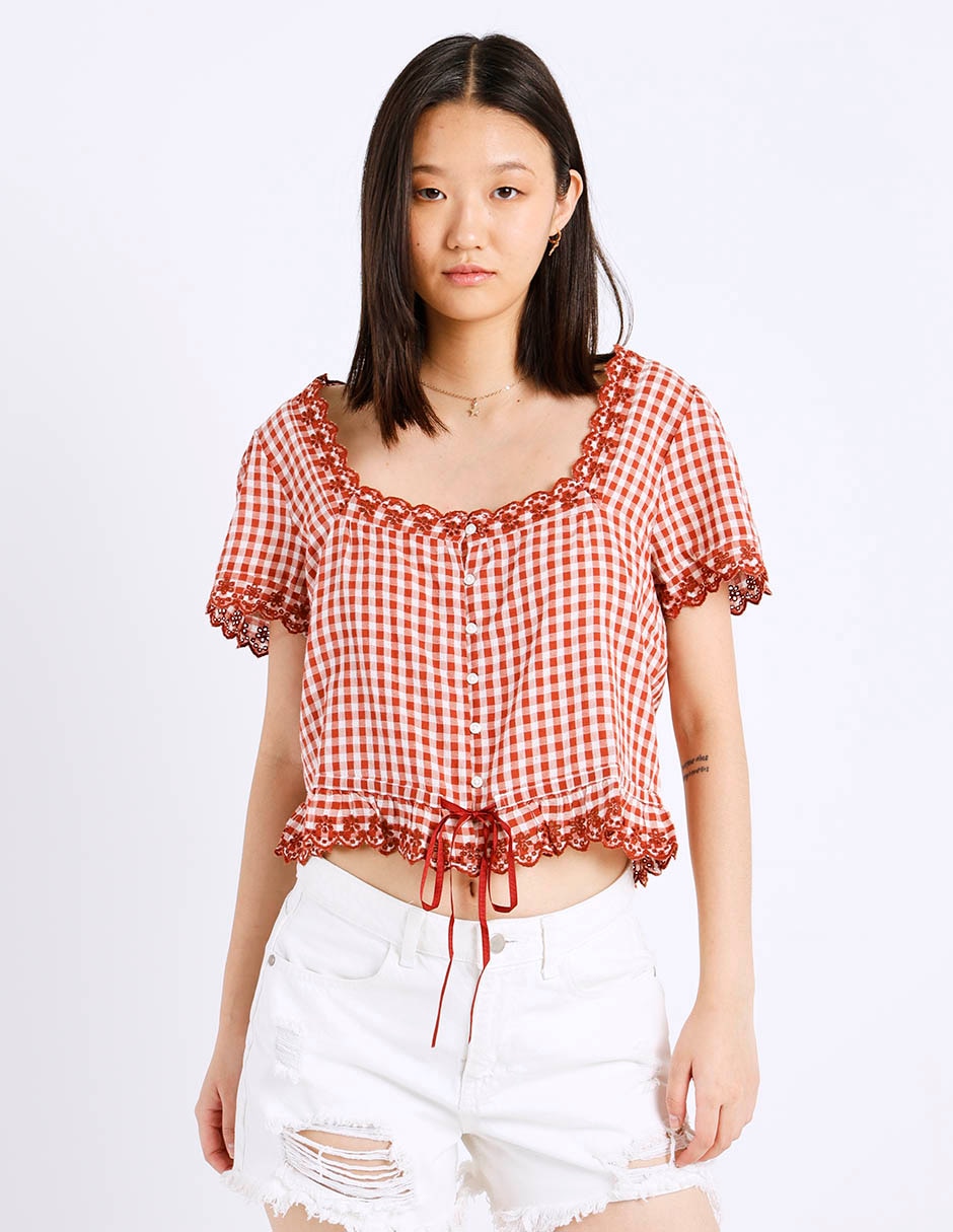 Blusa manga corta para mujer
