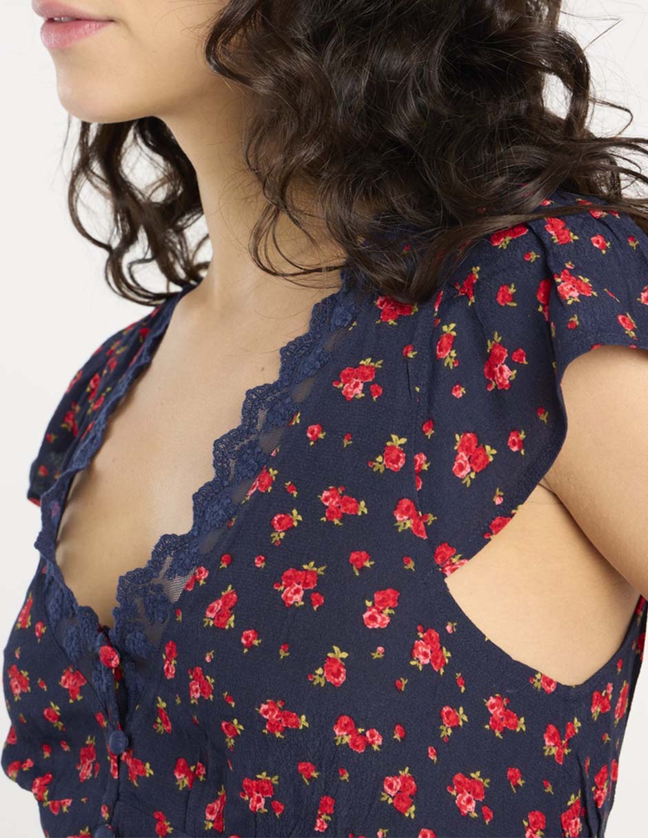 Blusa manga corta para mujer
