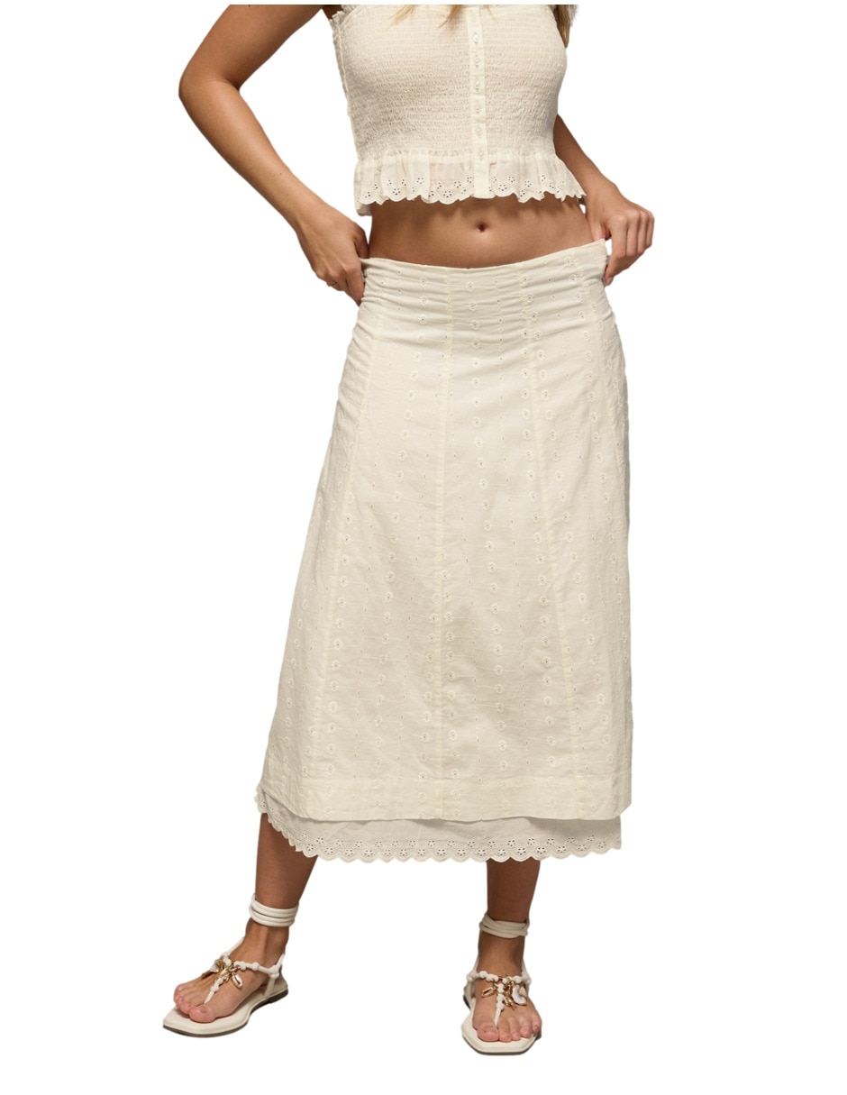 Falda crop a la cintura Falda crop a la cintura