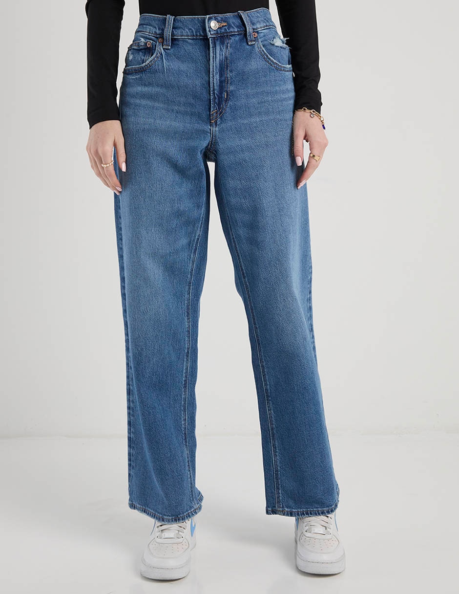 Jeans relaxed amplio cintura American Eagle para mujer