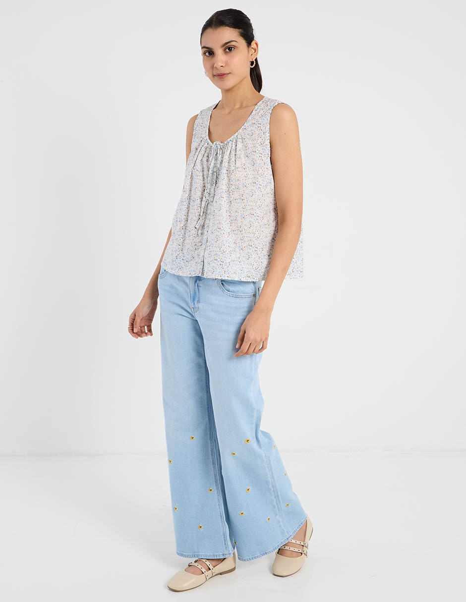 Jogger flare flare corte cintura para mujer 3