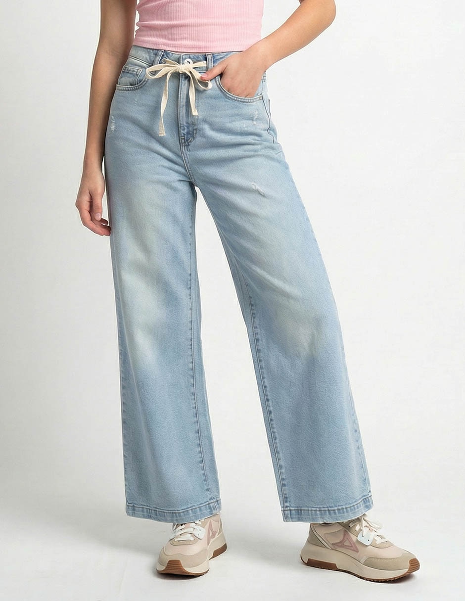 Jeans amplio cintura alta para mujer 1