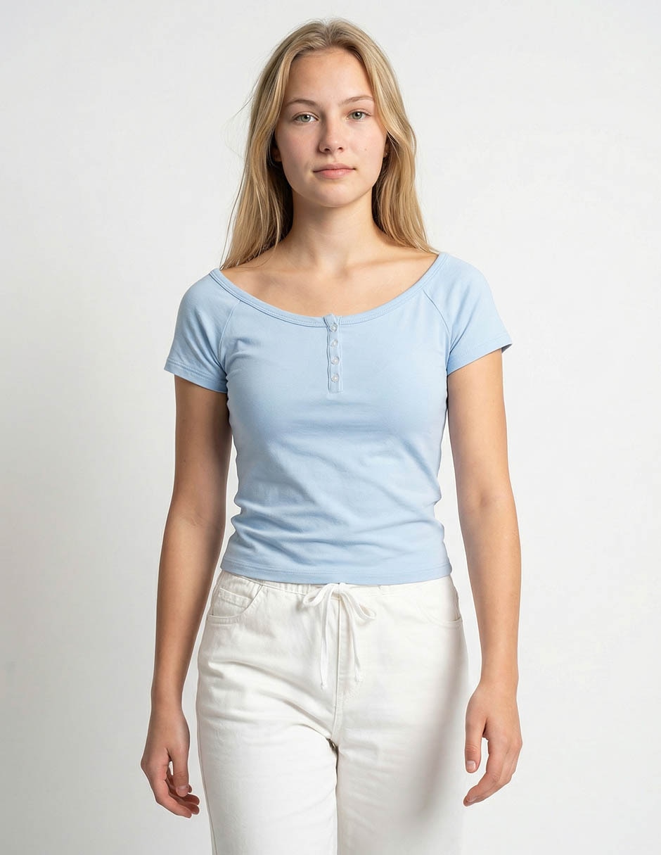 Blusa manga corta para mujer