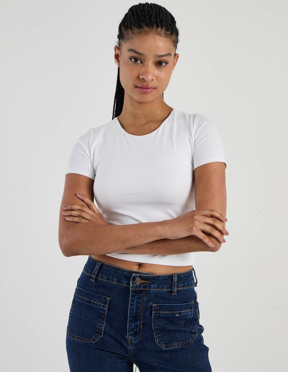 Playera manga corta cuello redondo mujer 5