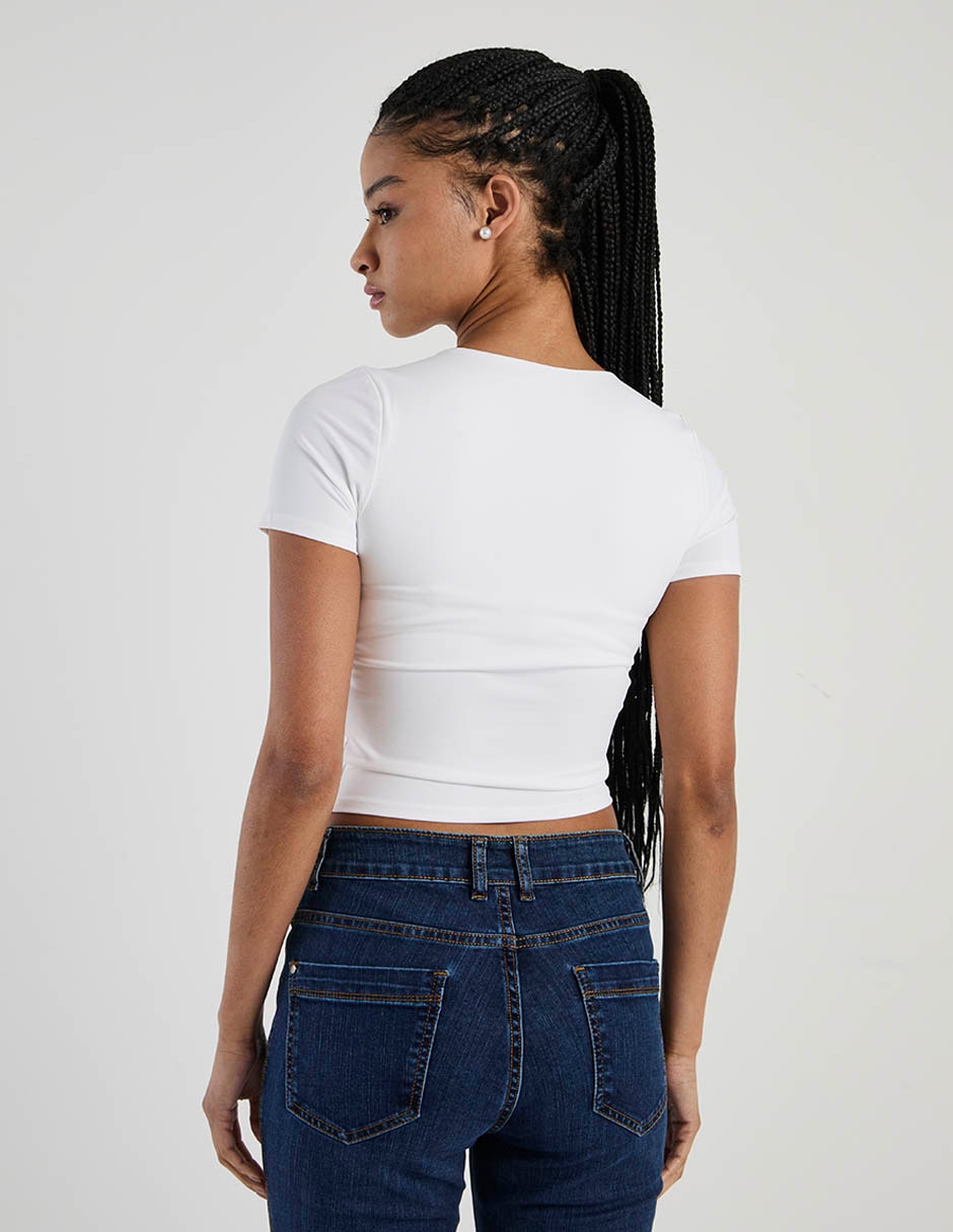 Playera manga corta cuello redondo mujer 6