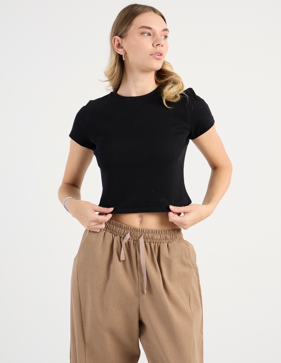 Playera manga corta cuello redondo mujer 5